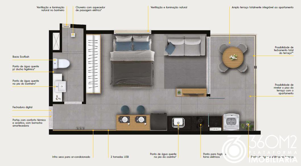 Apartamento para Venda em Santo André, Jardim, 1 dormitório, 1 banheiro, 1 vaga - apoio